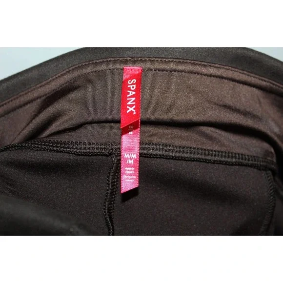 SPANX Faux Suede Leggings Chocolate Brown Pull On Women's Size Medium H14477 - Picture 11 of 15